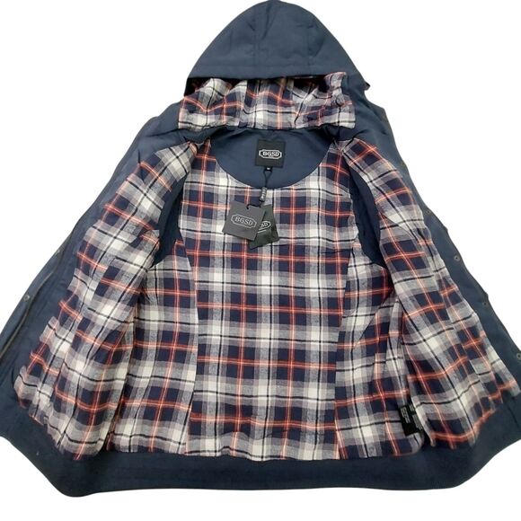 BGSD Vest Womens Medium Navy Quilted Hooded Full Zip Flannel Lined Outdoor - Picture 6 of 12